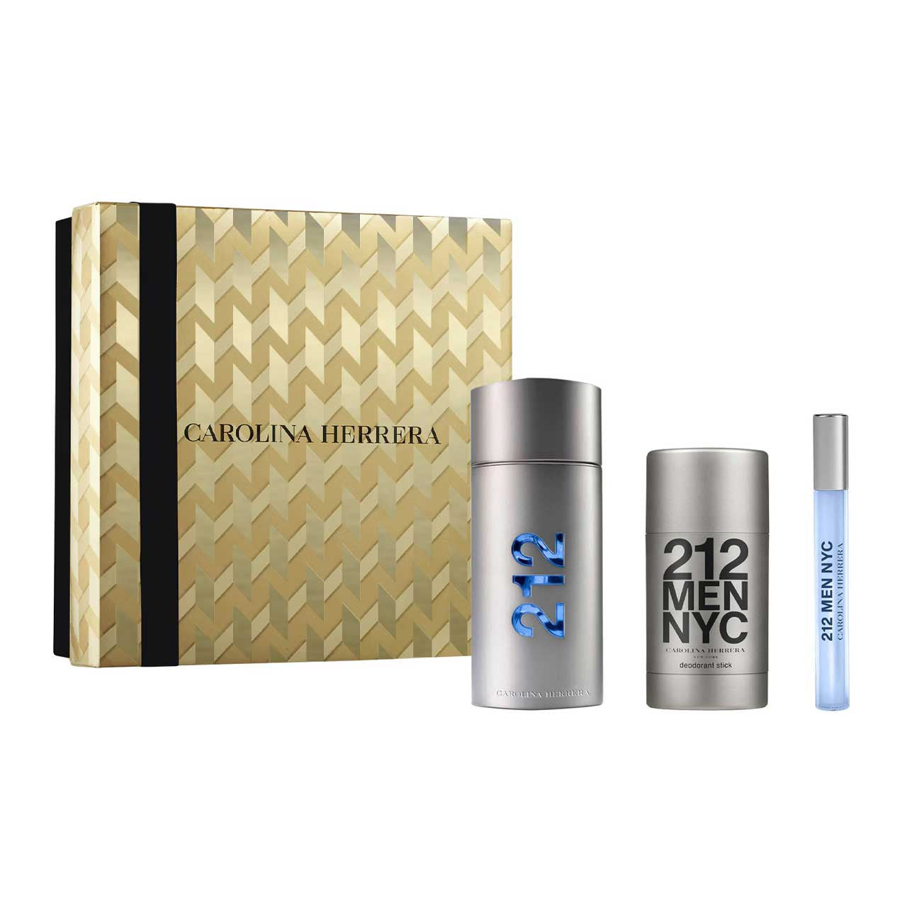 CAROLINA HERRERA

212 Men Estuche 3 Piezas Hombre EDT 100ml + Desodorante 75ml + Miniatura 10ml