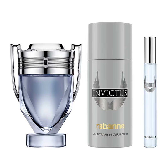 RABANNE

Invictus ESTUCHE 3 piezas Hombre EDT 100ml + Desodorante 150ml + Miniatura 10ml