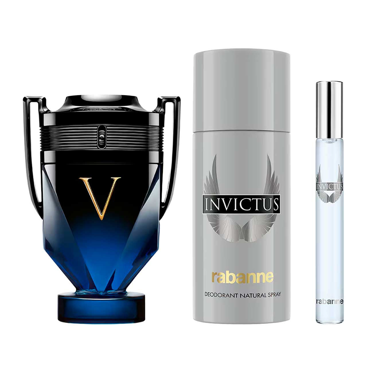 RABANNE

Invictus Victory Elixir, Estuche 3 piezas Hombre EDP 100ml + Desodorante 150ml + Miniatura 10ml